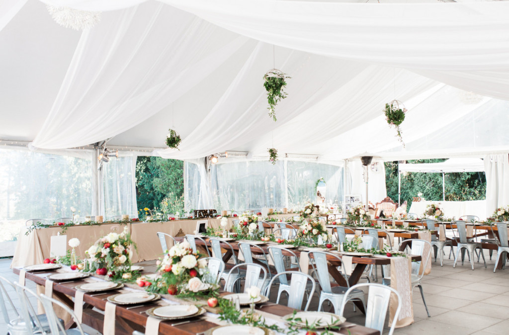 seacider tent reception rustic apple wedding