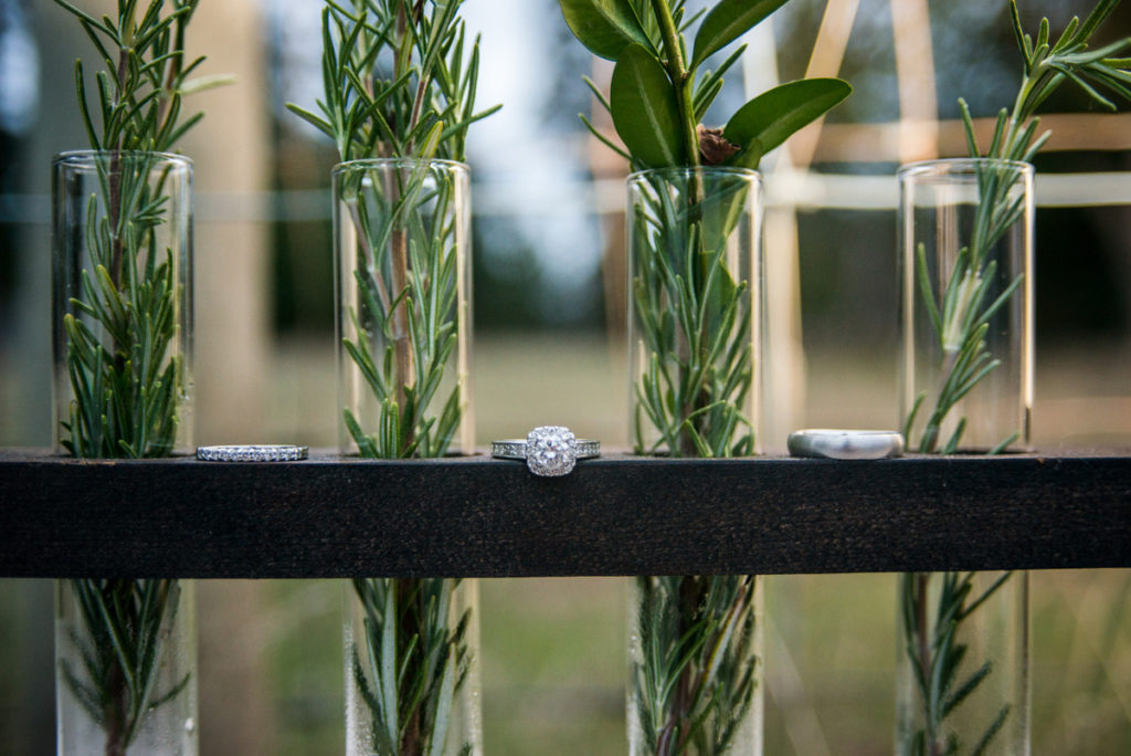 ring shot rosemary test tube centerpiece