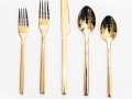 gold 5 piece cutlery setting