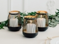 black and gold wire lanterns