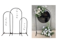 black rounded free standing arch frames