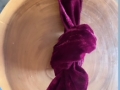 burgundy velvet napkin