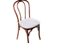 walnut bentwood chair with natural cushion