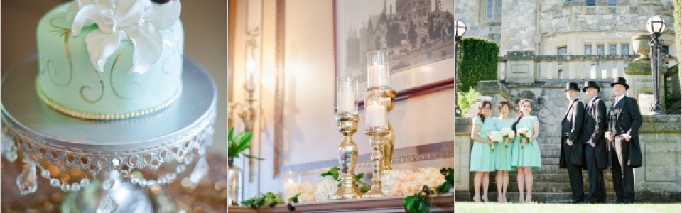 candlelight on a mantel luxury destination wedding at the hatley castle