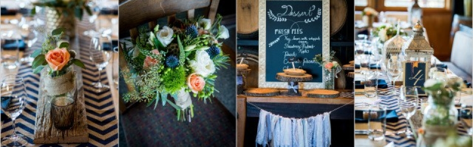 pie station rustic wedding at church and state winery reception rustic decor